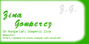 zina gompercz business card